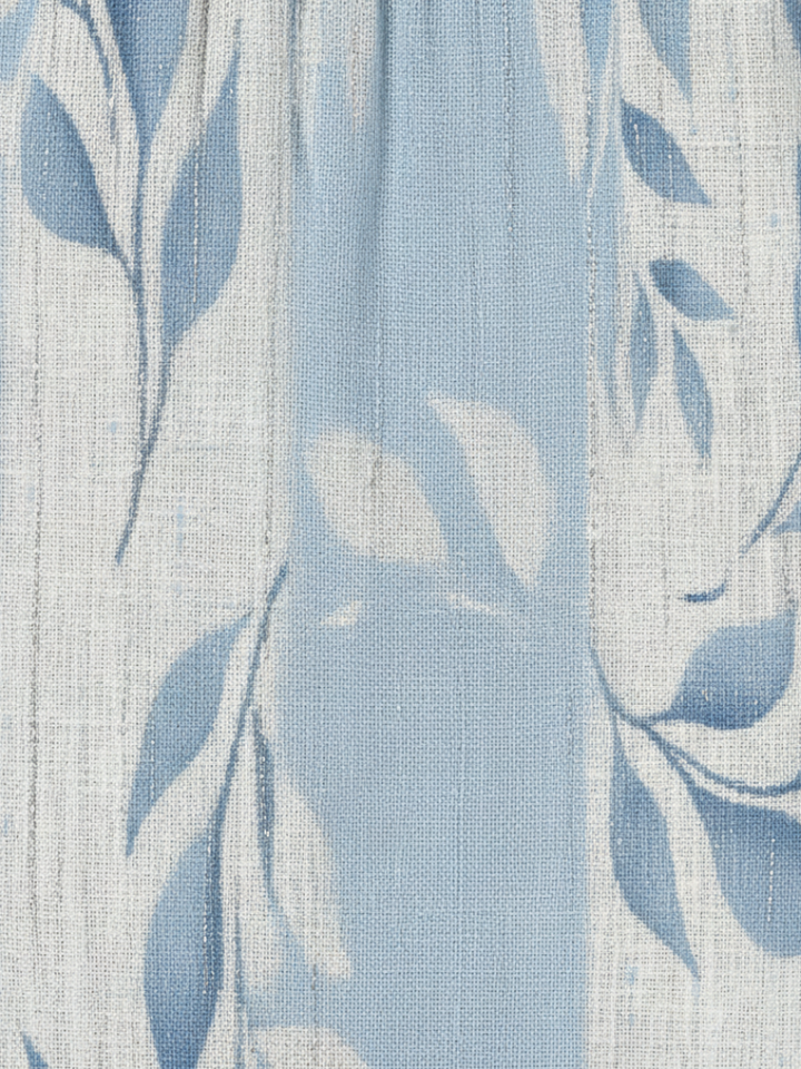 Solene | Ärmelloses Midi-Kleid mit blauem Blättermuster