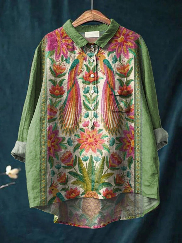 Lina | Lebendige floral bestickte Bluse