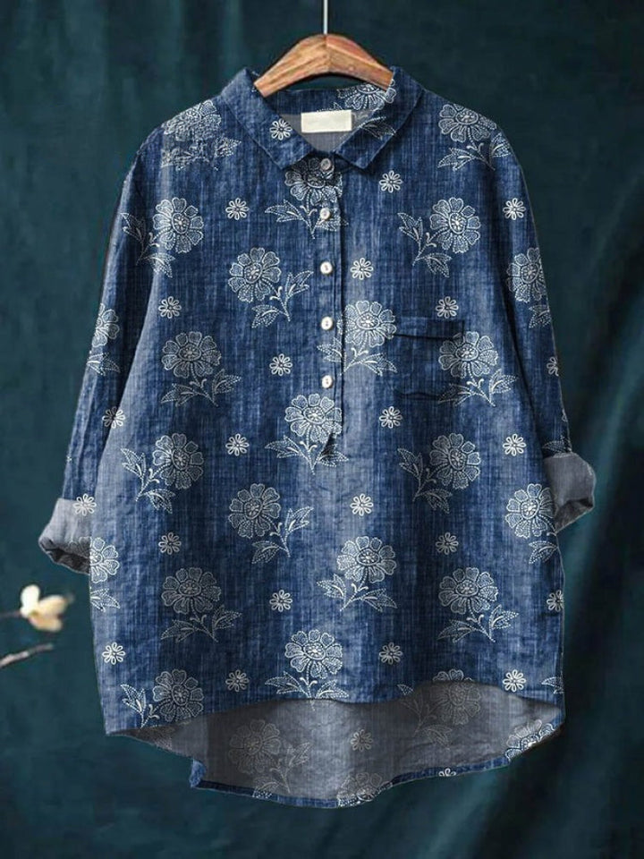 Lina | Lebendige floral bestickte Bluse