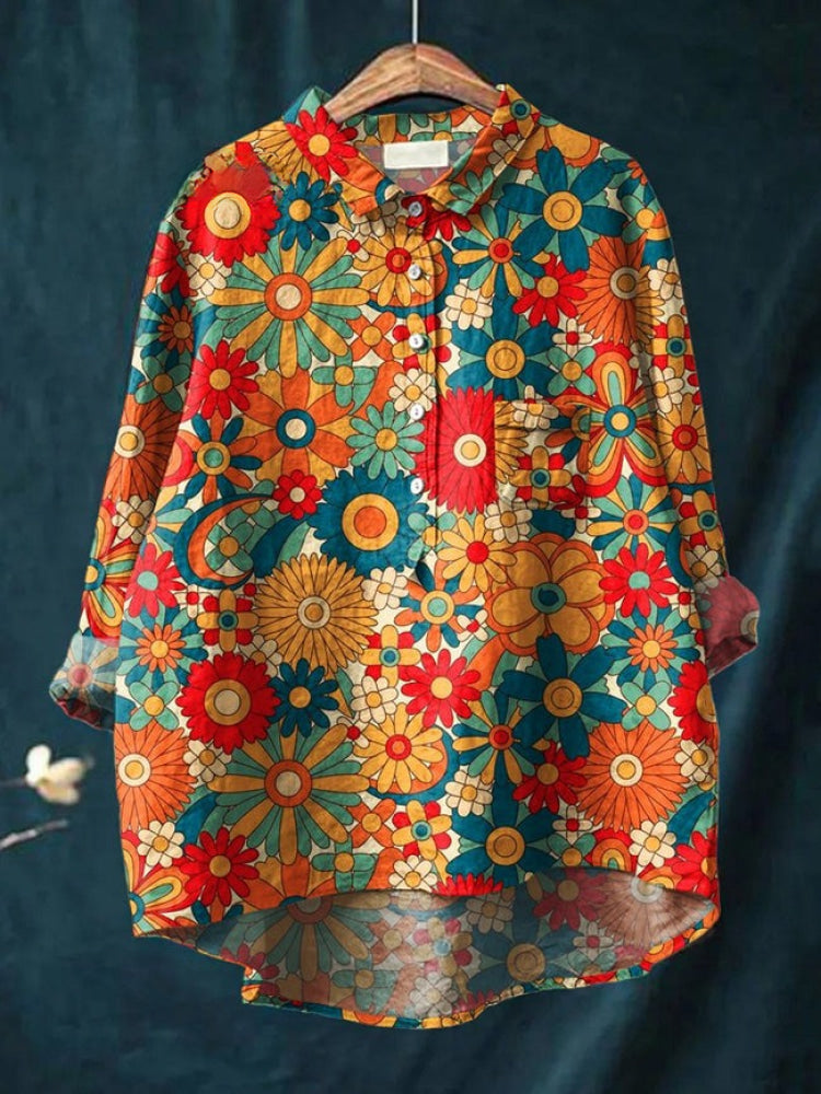 Lina | Lebendige floral bestickte Bluse