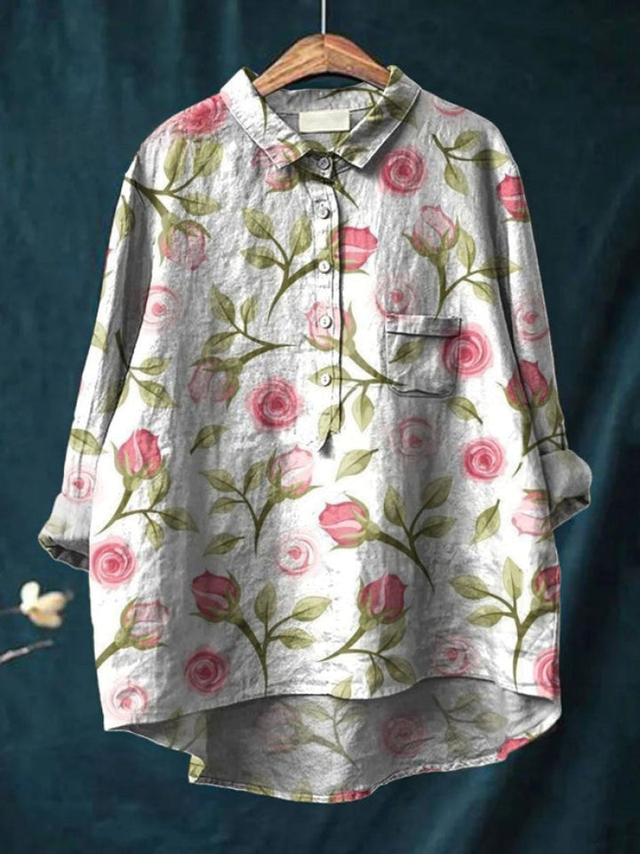 Lina | Lebendige floral bestickte Bluse