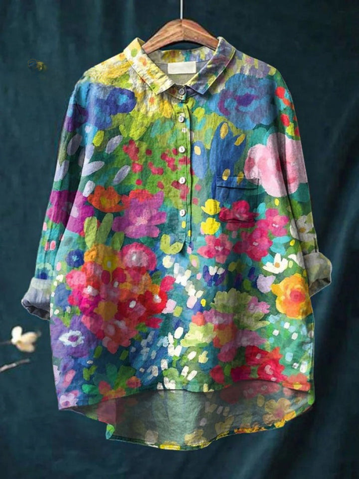 Lina | Lebendige floral bestickte Bluse