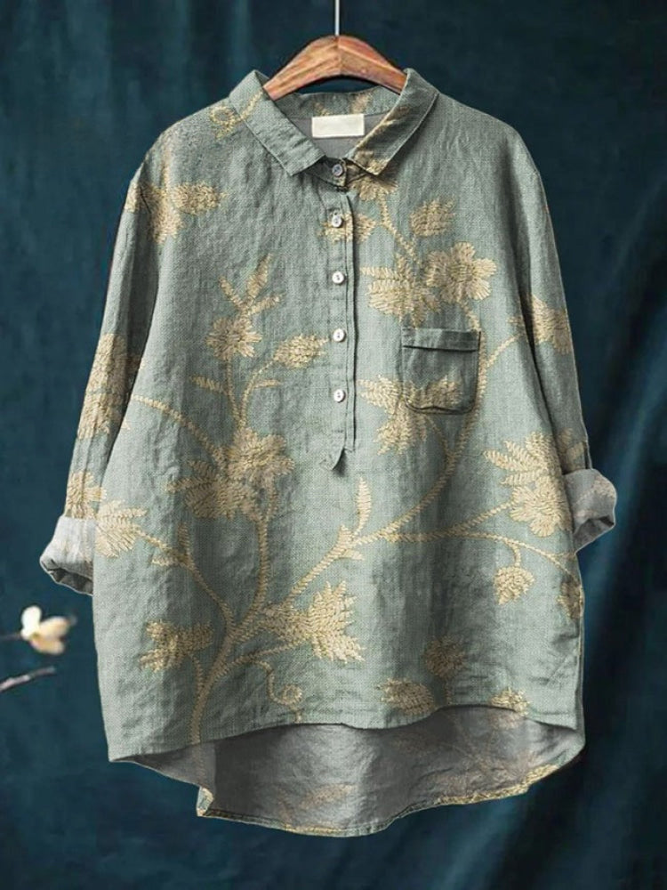 Lina | Lebendige floral bestickte Bluse