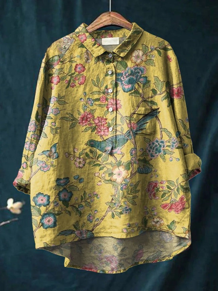 Lina | Lebendige floral bestickte Bluse