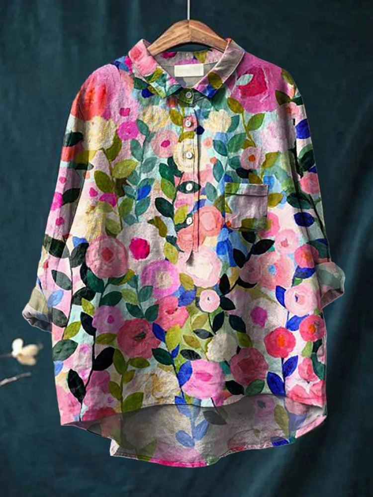 Lina | Lebendige floral bestickte Bluse