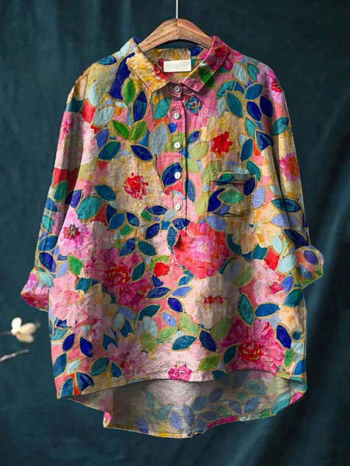 Lina | Lebendige floral bestickte Bluse