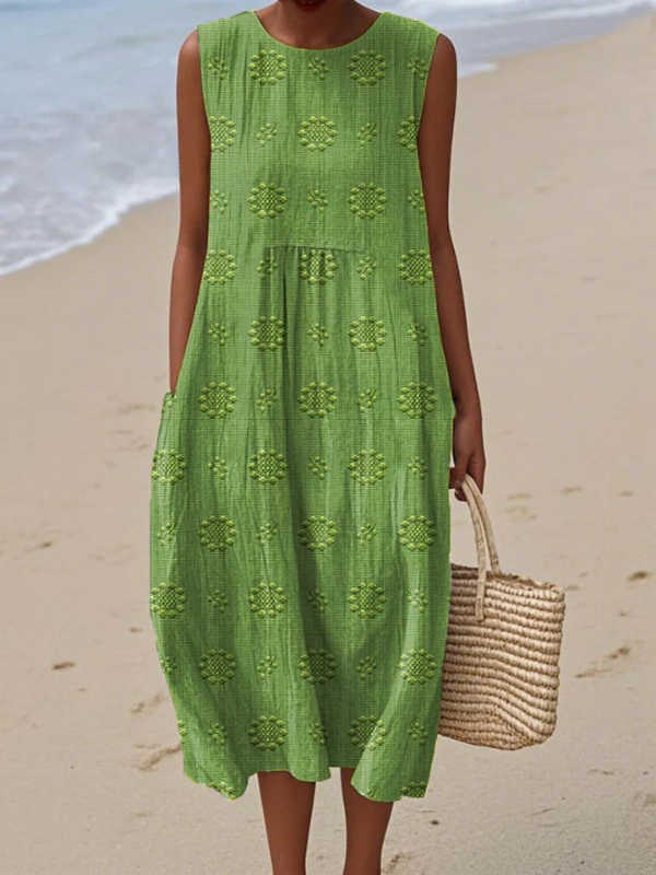 Sara™ Gemustertes Midi Kleid