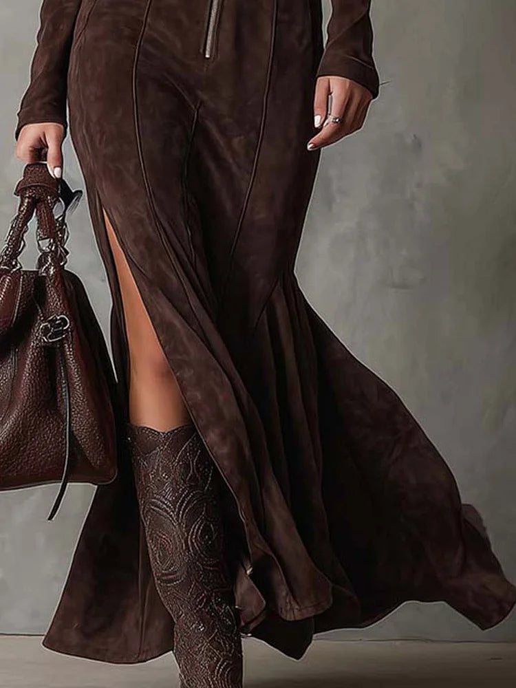 Camila | Sculpted Zip Maxi Kleid