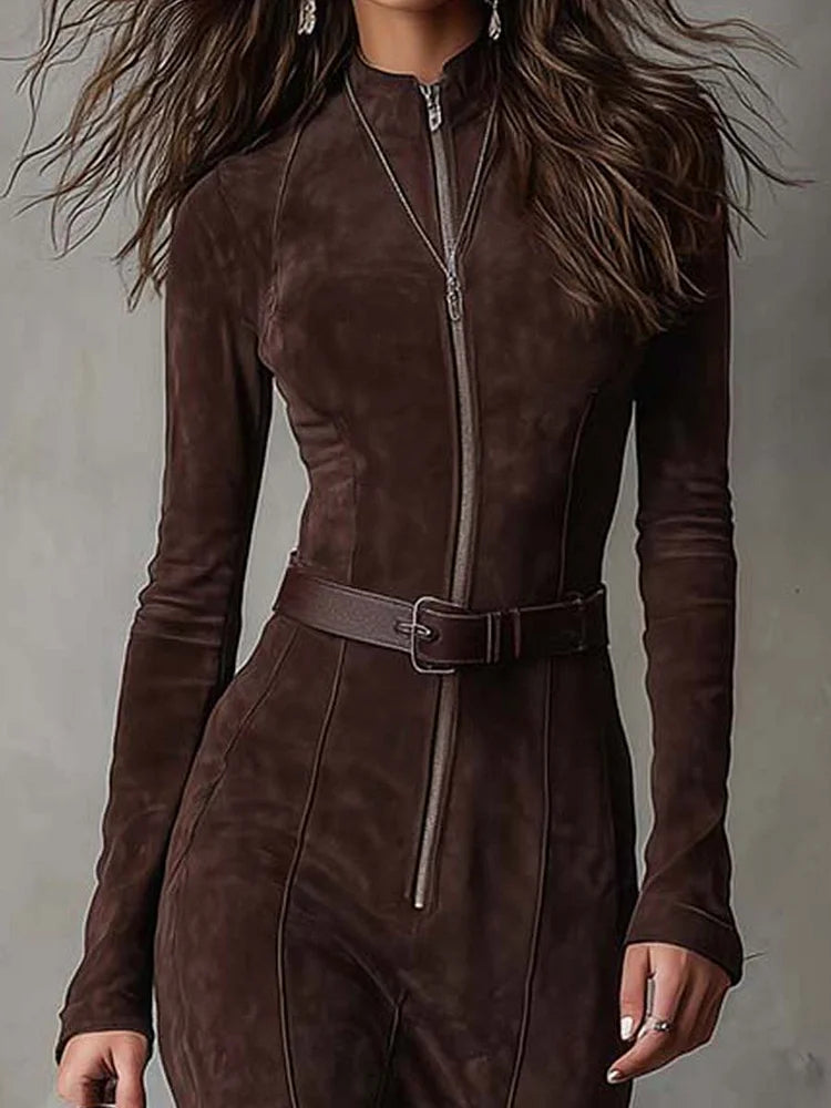 Camila | Sculpted Zip Maxi Kleid