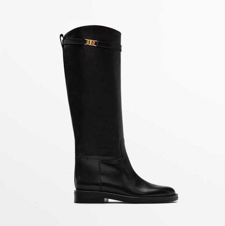 Lia Stilvolle Kniehohe Stiefel mit Blockabsatz