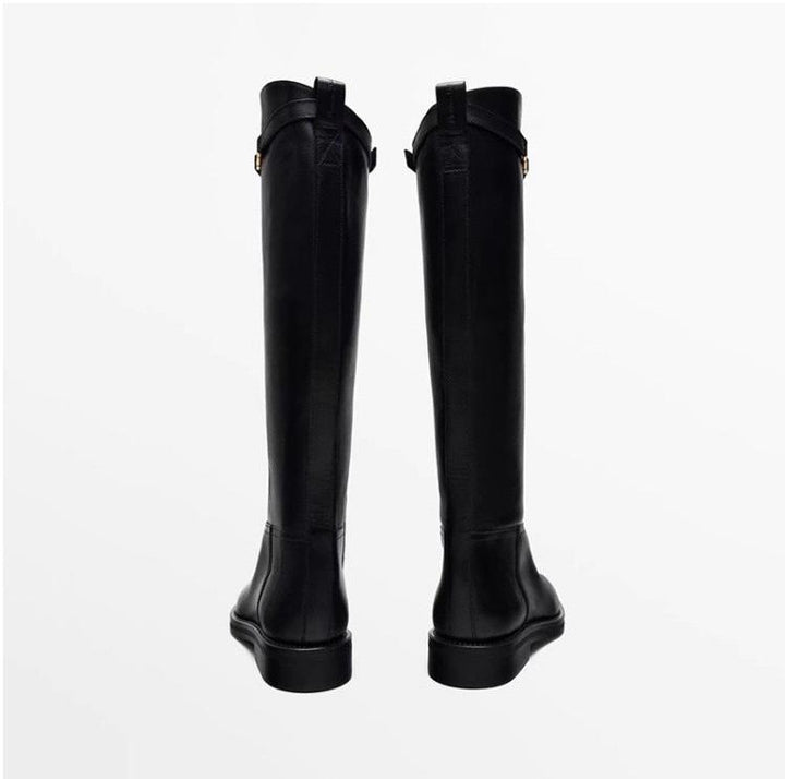 Lia Stilvolle Kniehohe Stiefel mit Blockabsatz