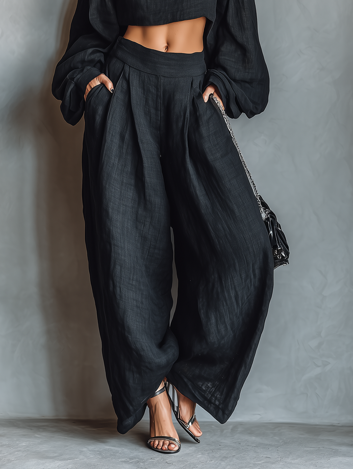 Tess™ | Ensemble mit schulterfreiem Oberteil und weitem Hosen