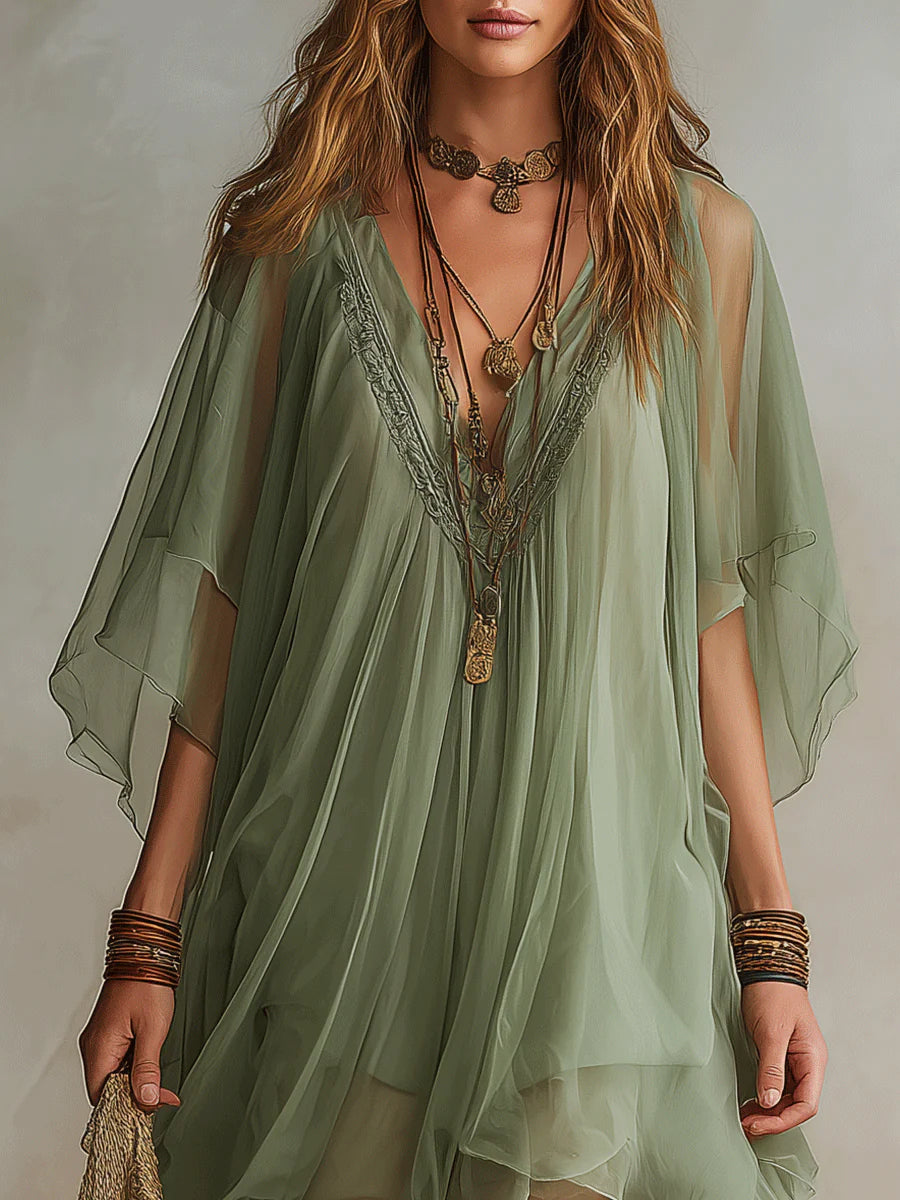 Kaia | Durchsichtige Flow-Tunika-Kleid
