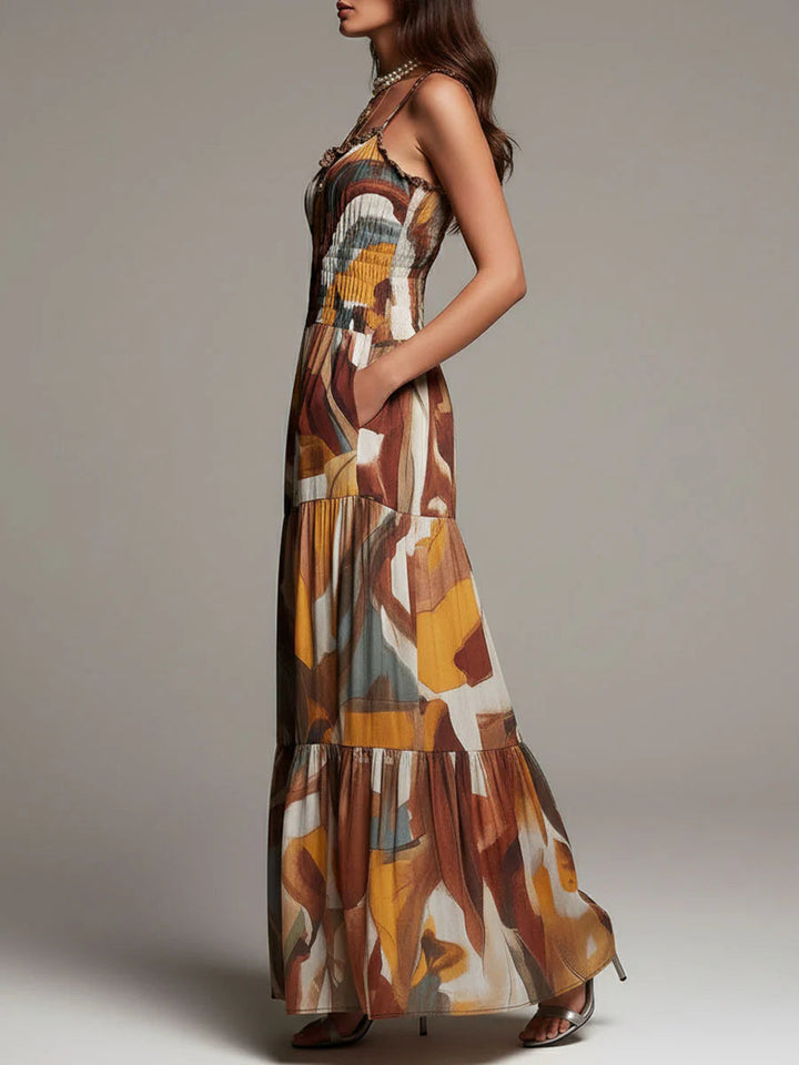 Aurelia | Abstraktes Flow Maxi Kleid