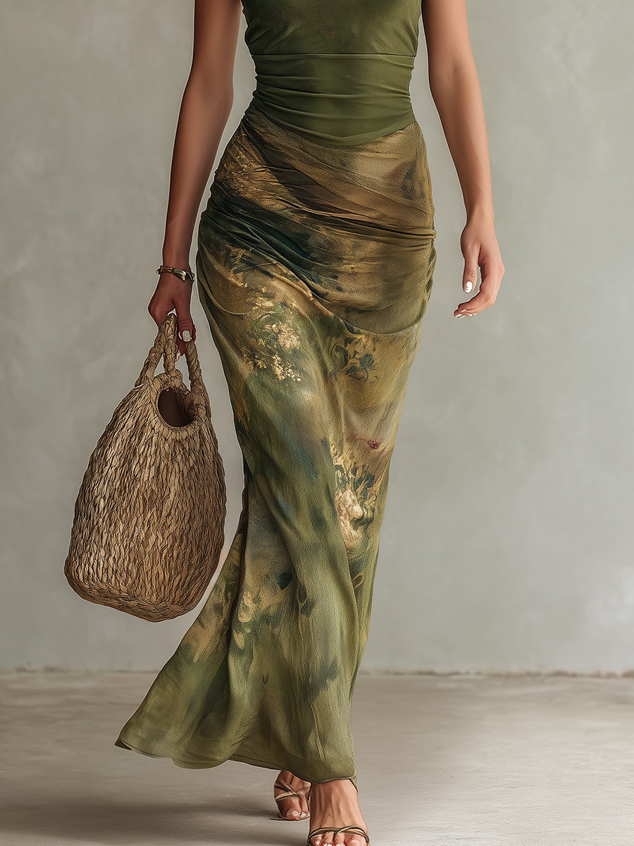 Zara | Sculpted Tie-Dye Maxi Kleid