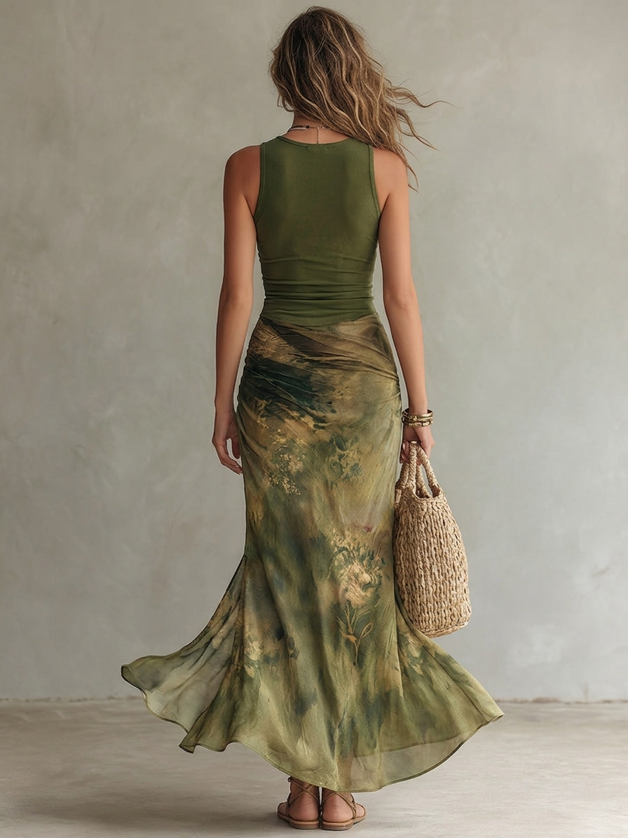 Zara | Sculpted Tie-Dye Maxi Kleid