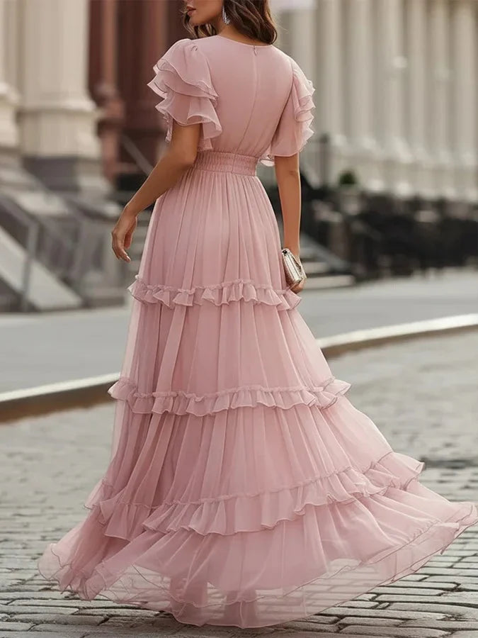 Zoe | Elegantes Maxikleid zur Hochzeit in Hellrosa