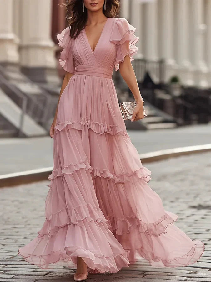 Zoe | Elegantes Maxikleid zur Hochzeit in Hellrosa