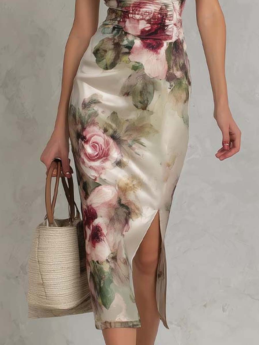 Rosanne | Klassisches Blumen-Wickelkleid