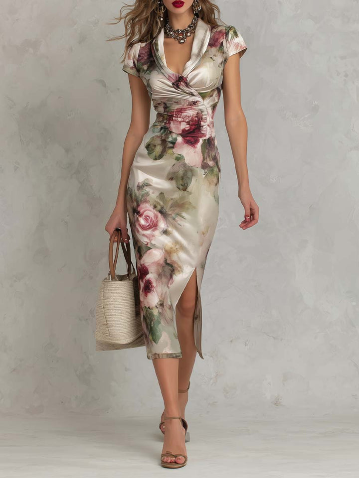 Rosanne | Klassisches Blumen-Wickelkleid
