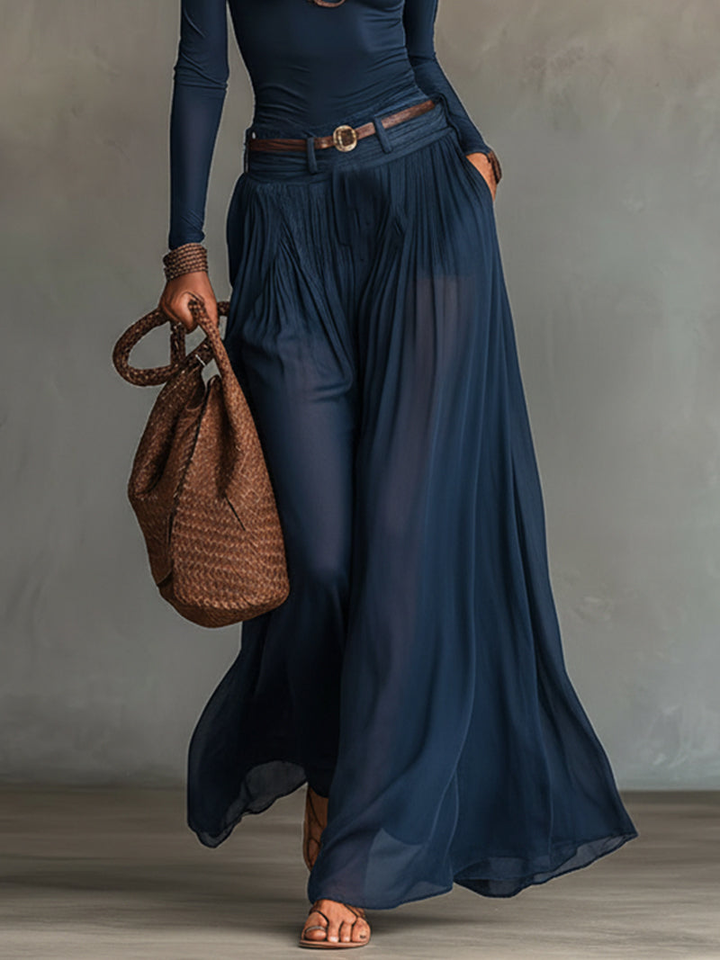 Lore | Navy Ein-Schulter Top und Rock Zweiteiler Set