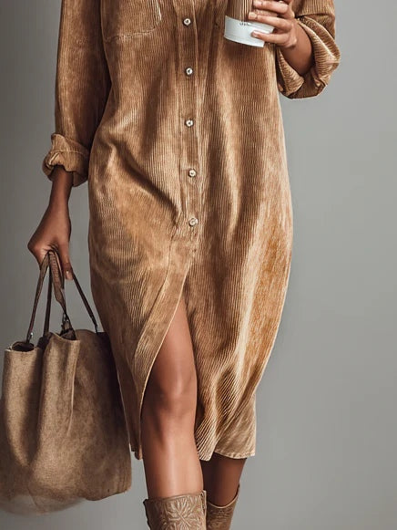 Sienna | Entspanntes Knopf-Midi-Kleid
