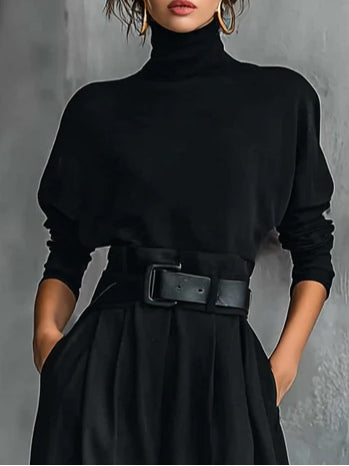 Lisa™ | 2-teiliges schwarzes Set mit Gürtel