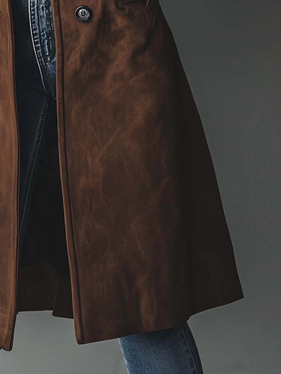 Olivia | Vintage Wildleder-Trenchcoat