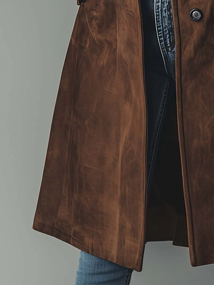 Olivia | Vintage Wildleder-Trenchcoat