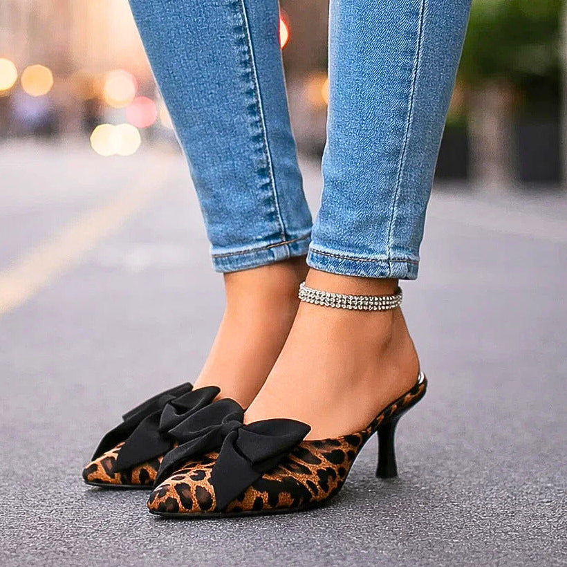 SIENNA LEOPARDEN BOW HIGH HEELS