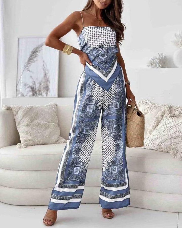 Helen | Urlaub Bereit Stilvolles Schnürweste & Hose Zweiteiliges Set Kleid
