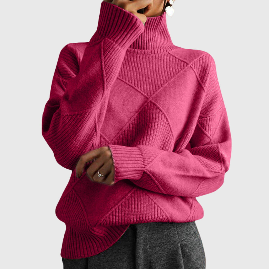 Angela Moderner Geometrischer Rollkragenpullover