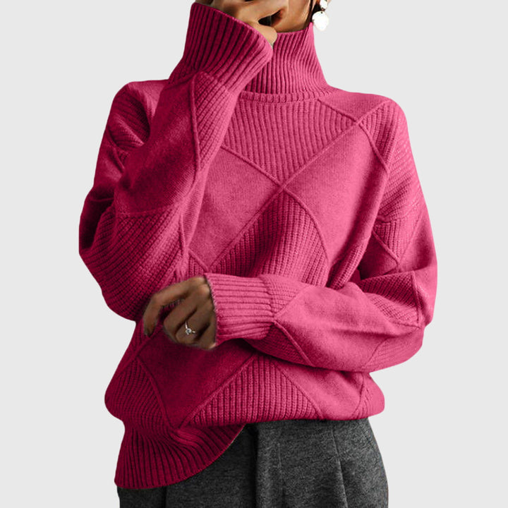 Angela Moderner Geometrischer Rollkragenpullover