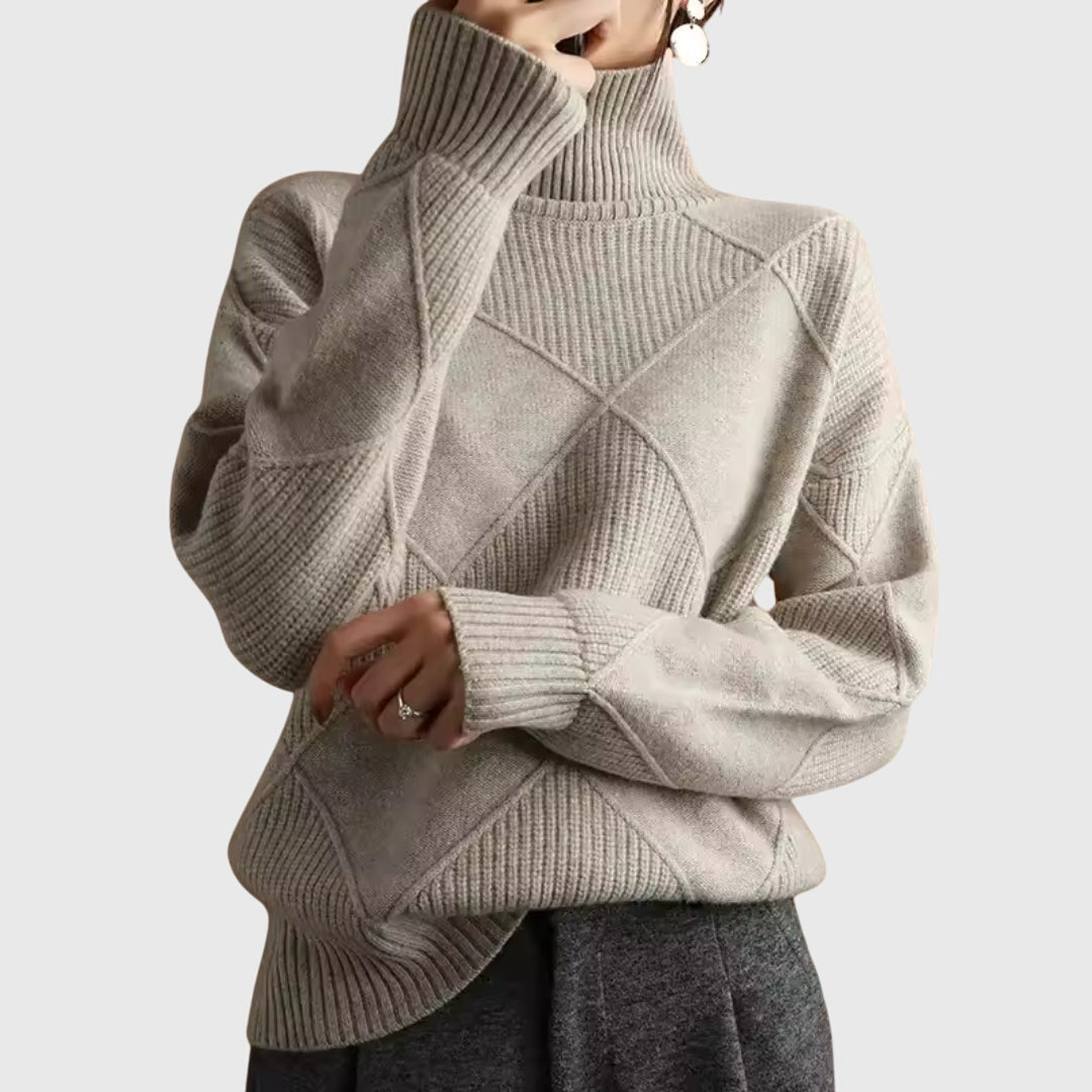Angela Moderner Geometrischer Rollkragenpullover