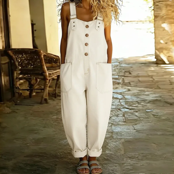 Saylor - Vintage Weicher Denim-Look Latzhose