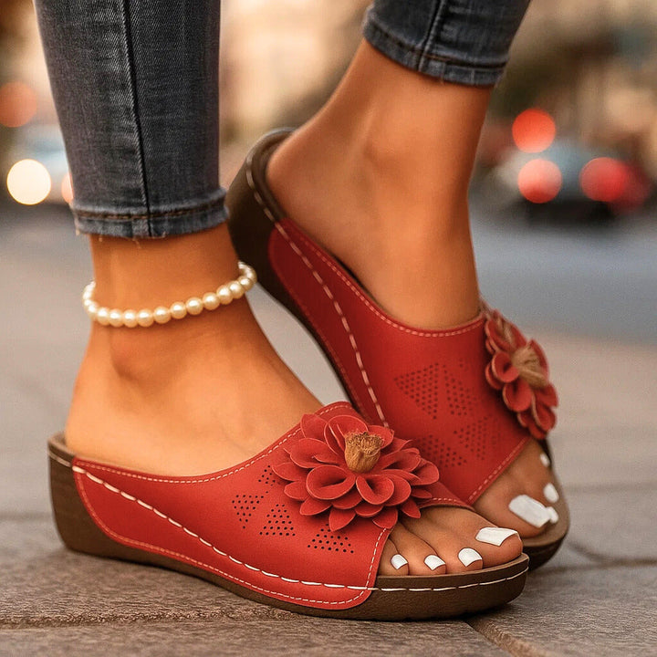 ROSALINA BLÜTEN LEDER SLIP-ONS
