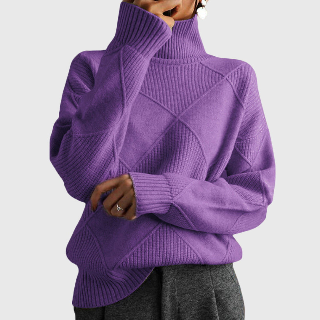 Angela Moderner Geometrischer Rollkragenpullover