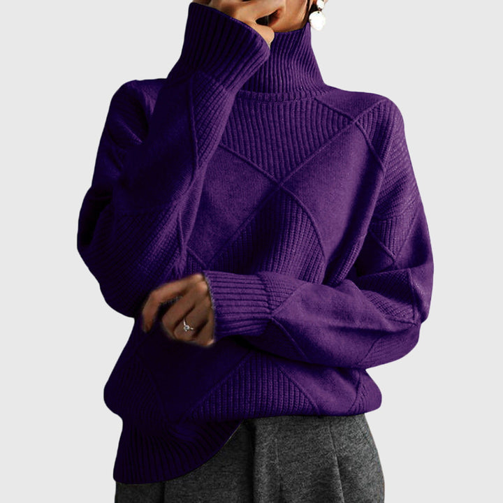 Angela Moderner Geometrischer Rollkragenpullover