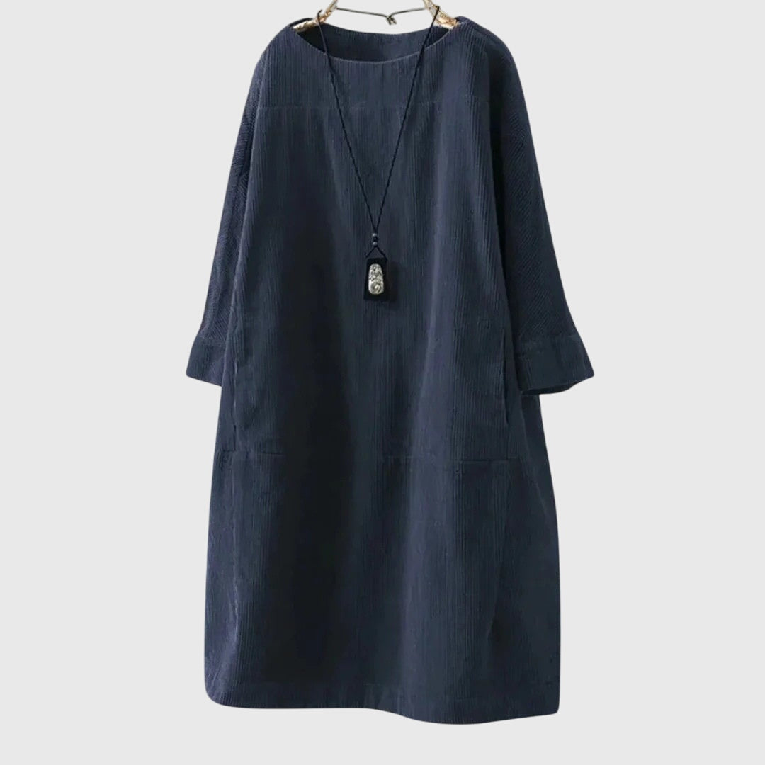 Grace | Lässiges Cord-Midi-Kleid