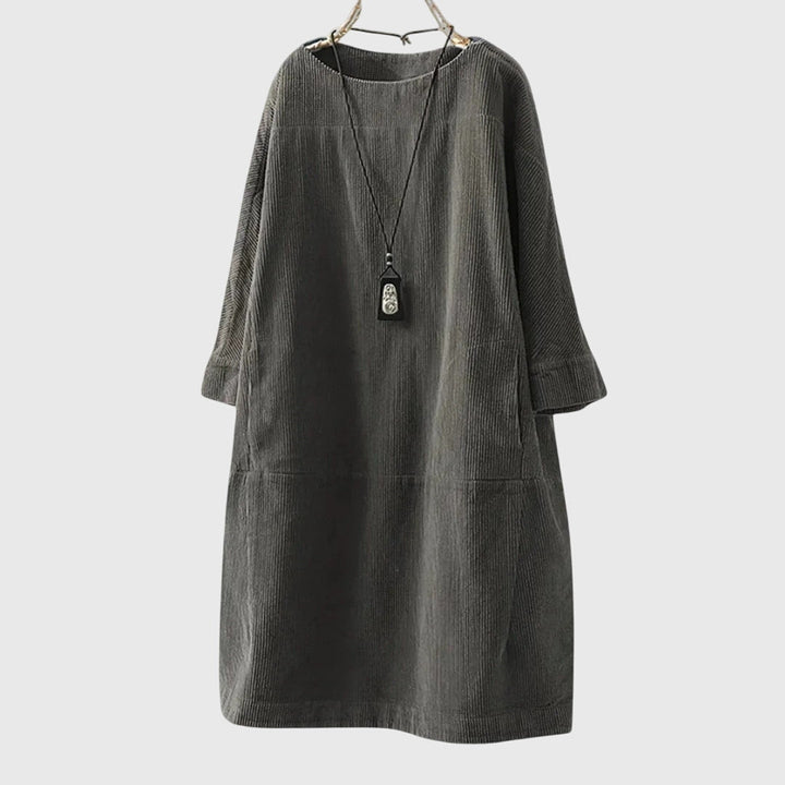 Grace | Lässiges Cord-Midi-Kleid