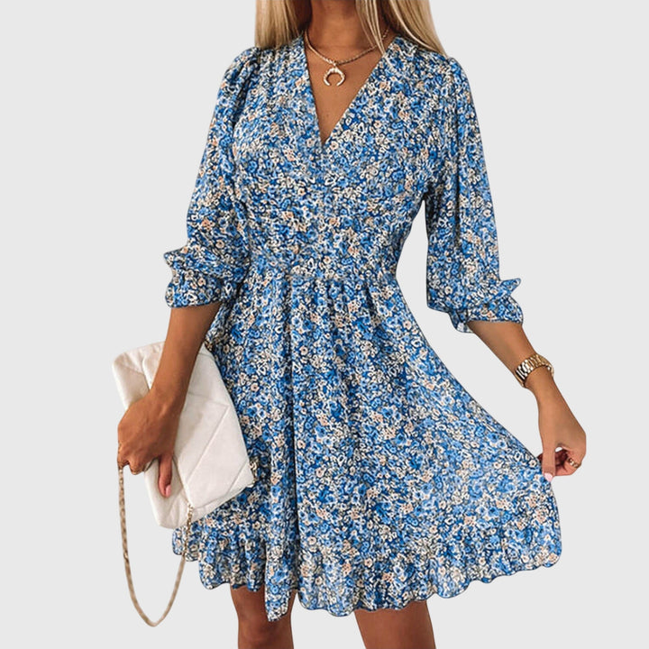 Clara | Blumenkleid mit Puffärmeln