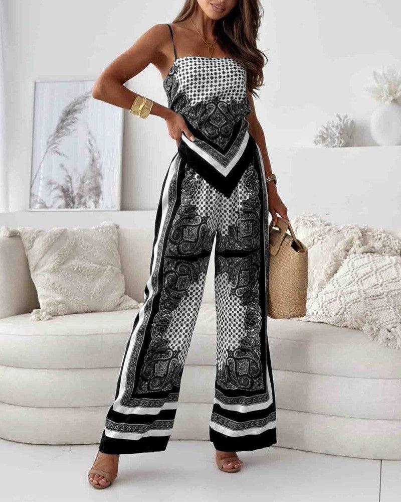 Helen | Urlaub Bereit Stilvolles Schnürweste & Hose Zweiteiliges Set Kleid