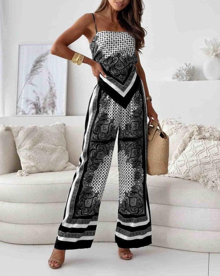 Helen | Urlaub Bereit Stilvolles Schnürweste & Hose Zweiteiliges Set Kleid