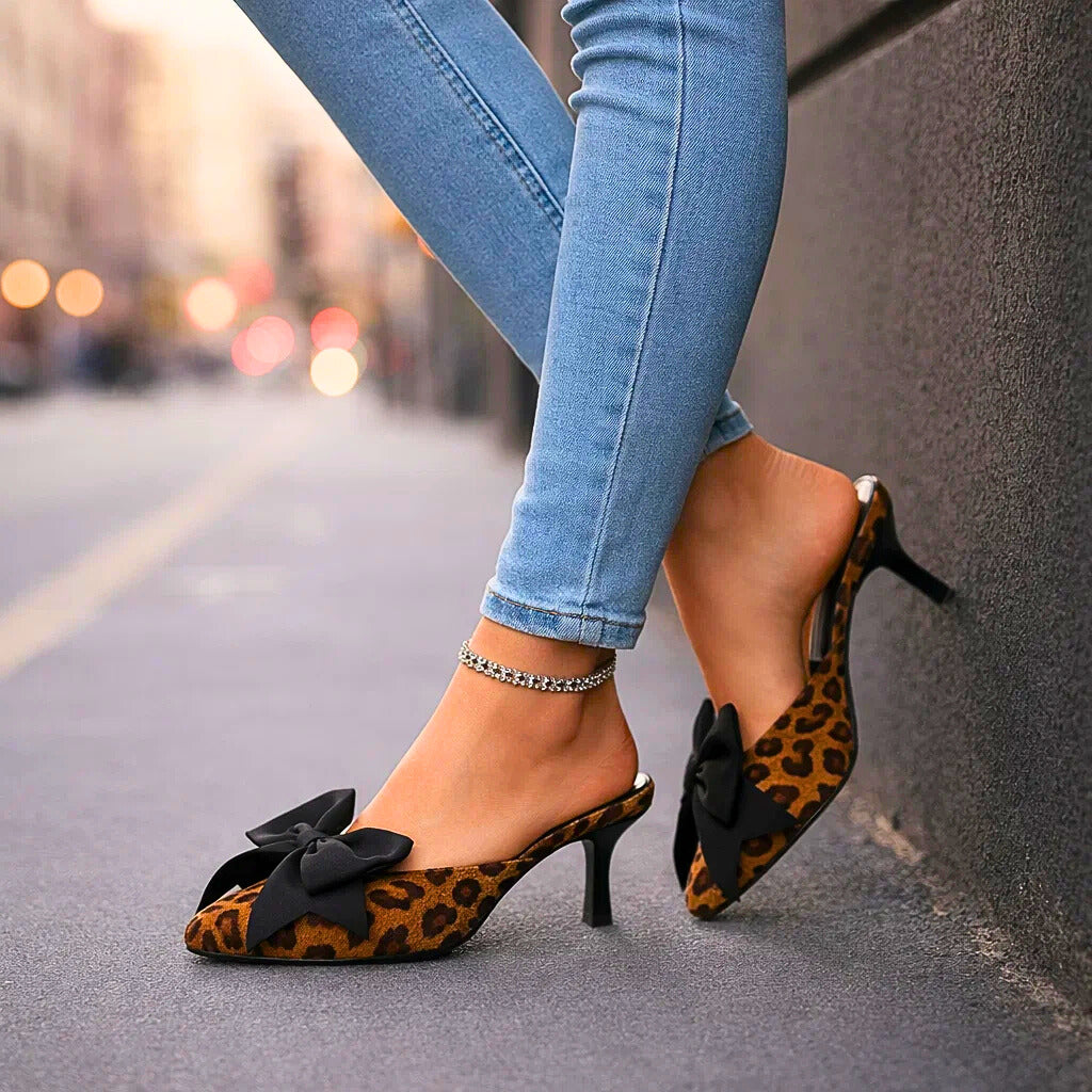 SIENNA LEOPARDEN BOW HIGH HEELS