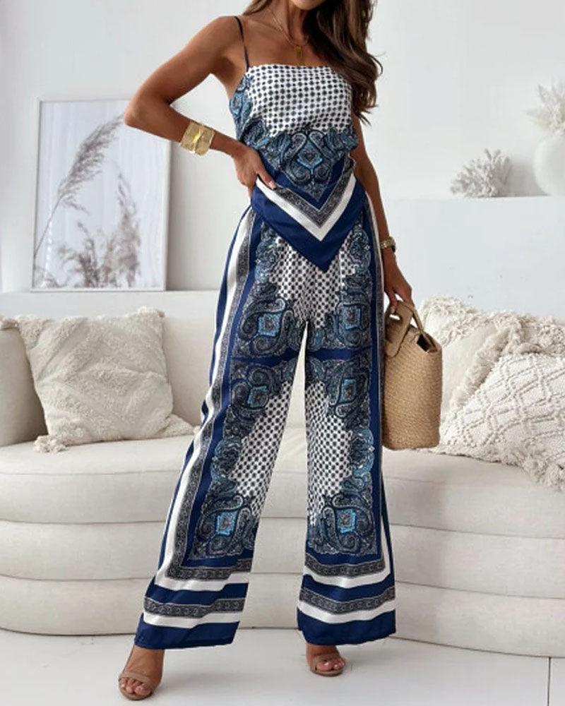 Helen | Urlaub Bereit Stilvolles Schnürweste & Hose Zweiteiliges Set Kleid