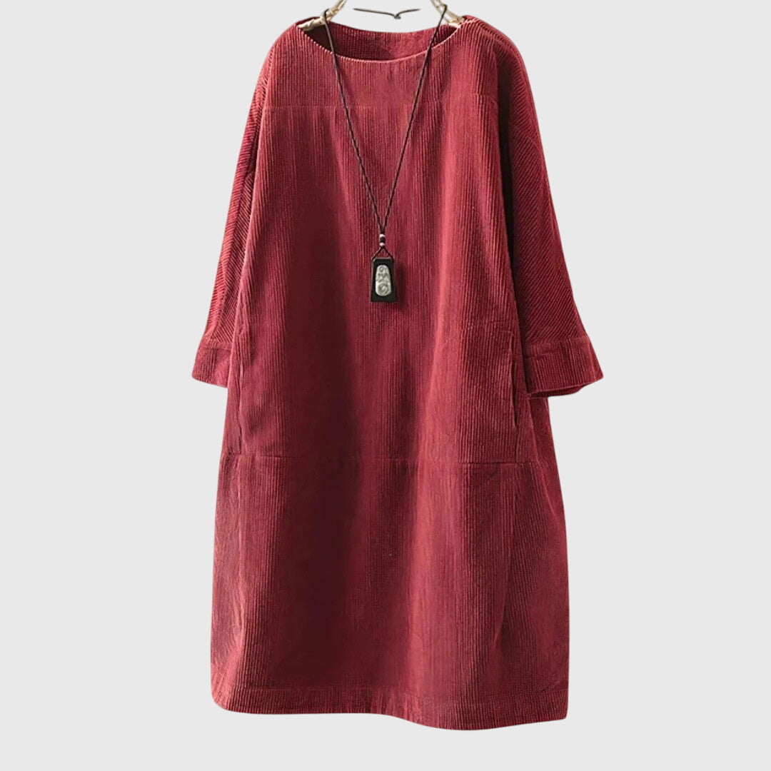 Grace | Lässiges Cord-Midi-Kleid