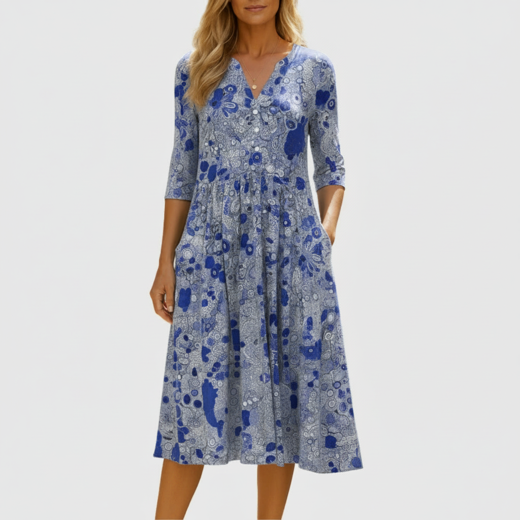 Harlow | Anmutiges V-Ausschnitt Eleganz Midikleid
