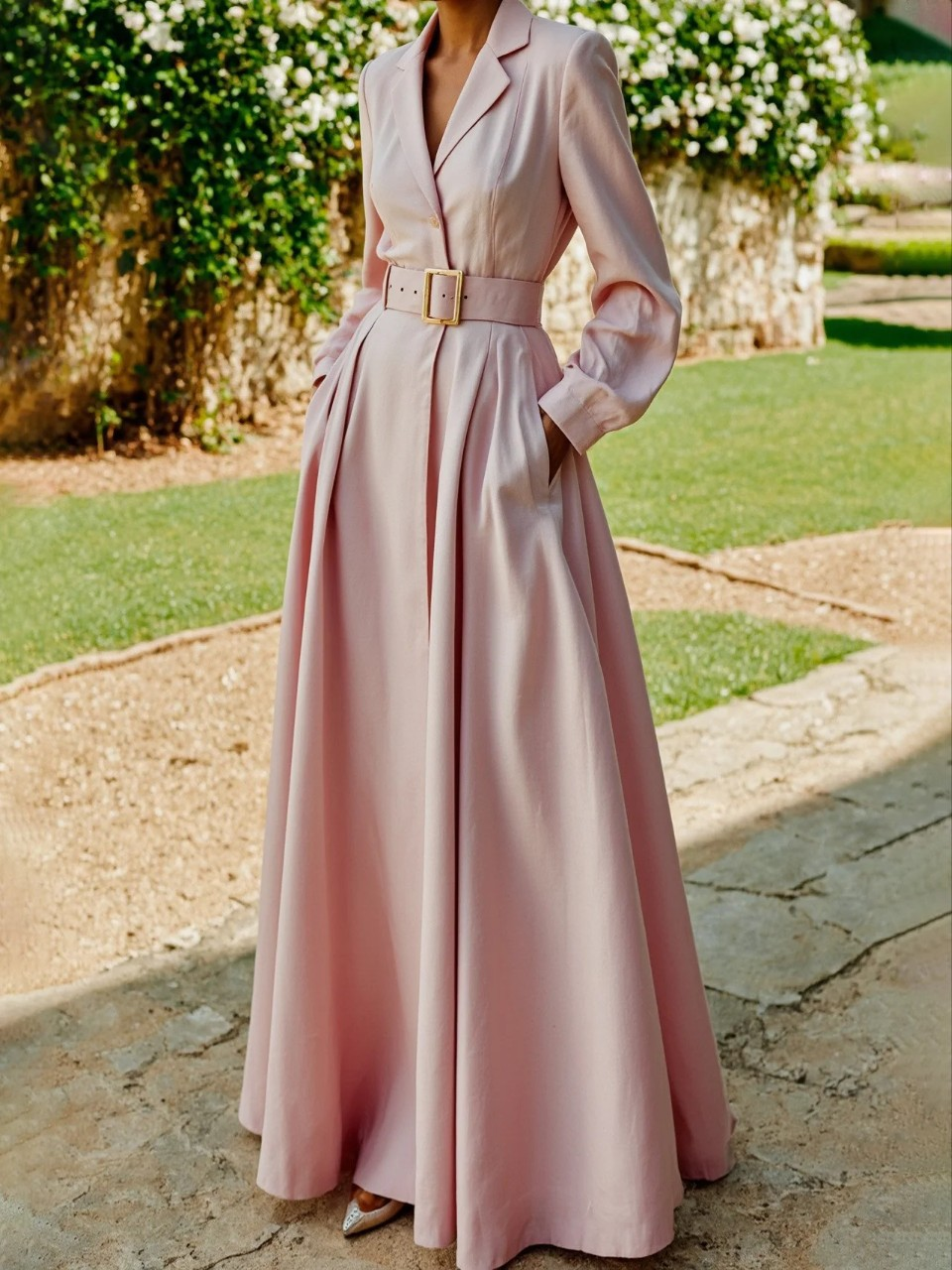 Ceryth | Elegantes Plissee-Blazer-Midi-Kleid