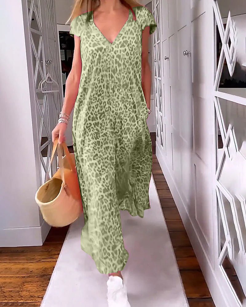 Glaiza | V-Ausschnitt Maxikleid