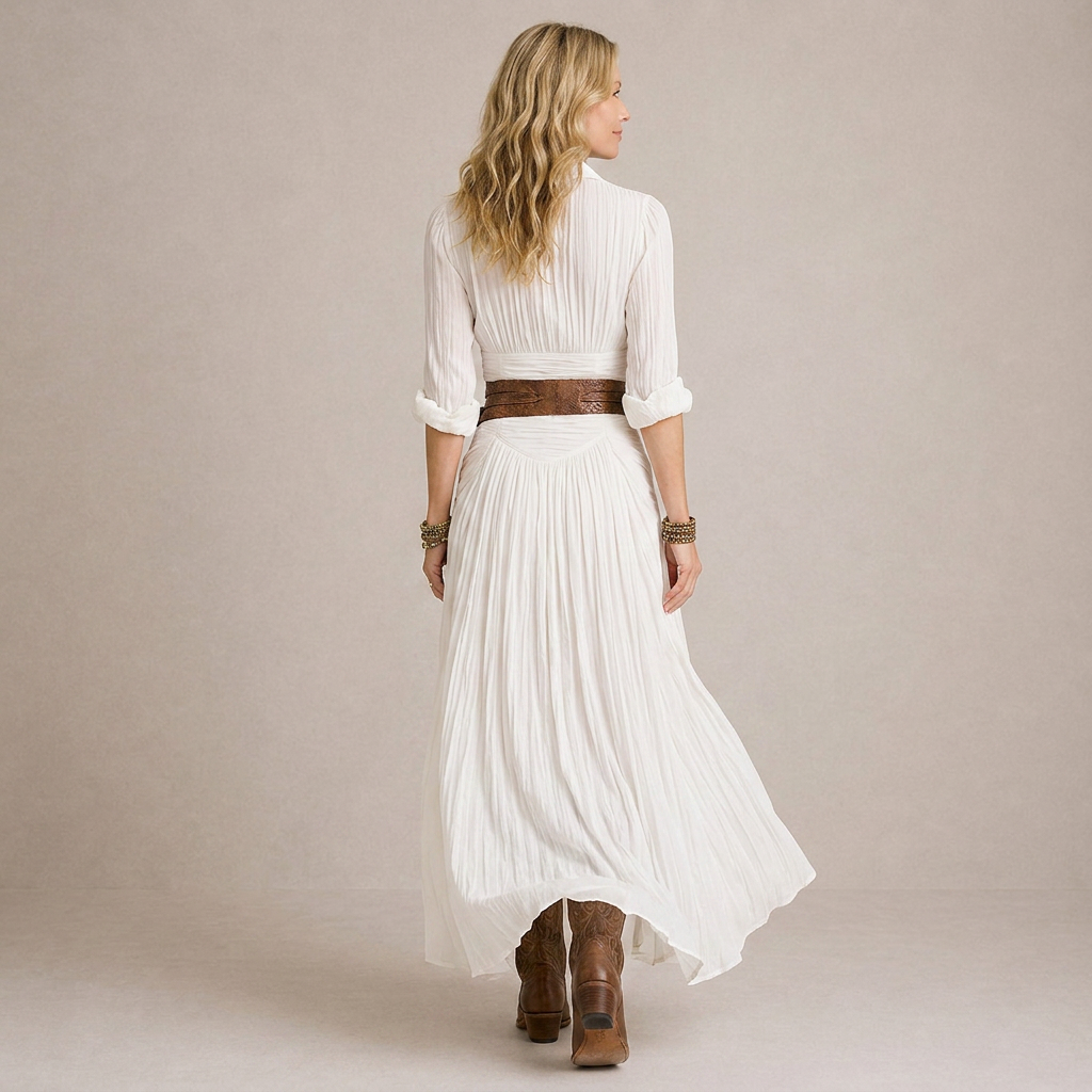 OLIVIA | Langes Kleid mit Kragen